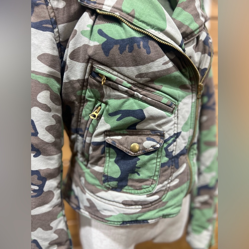 Denim & Supply Ralph Lauren Camo Moto Jacket w/ Faux Fur Collar Deadstock Size M - Picture 11 of 16